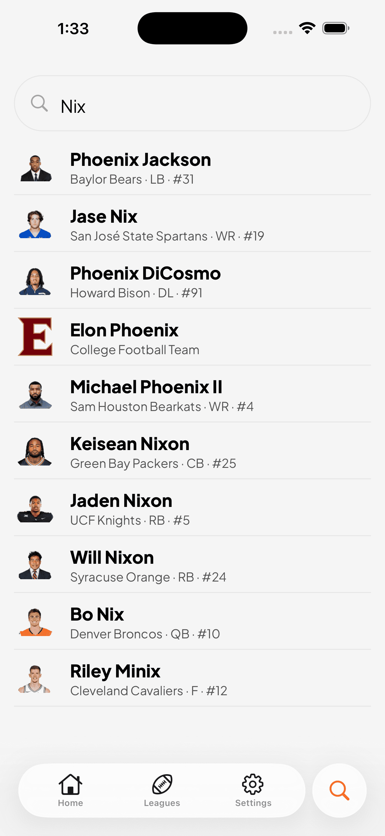 Find Any Team or Player Fast